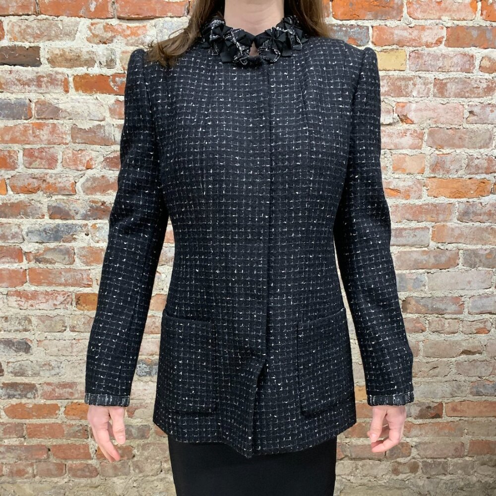 Black Woven Elie Tahari Blazer
